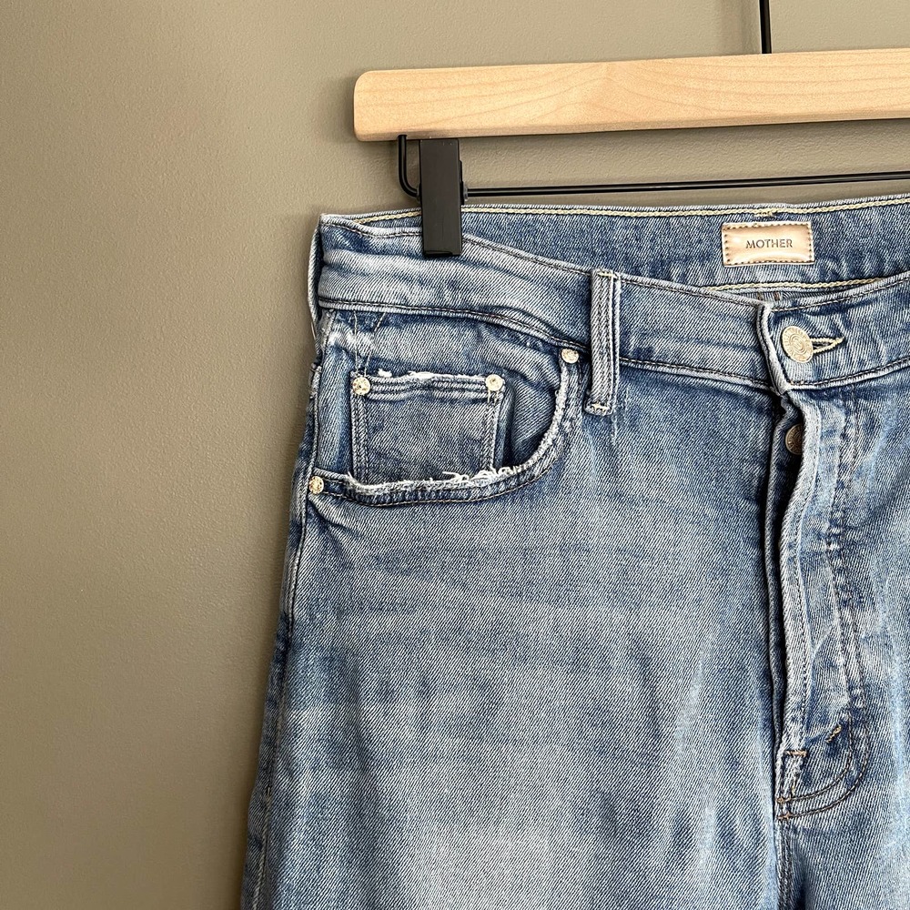 MOTHER Women's Straight Leg Jeans - Light Blue - Picture 8 of 16
